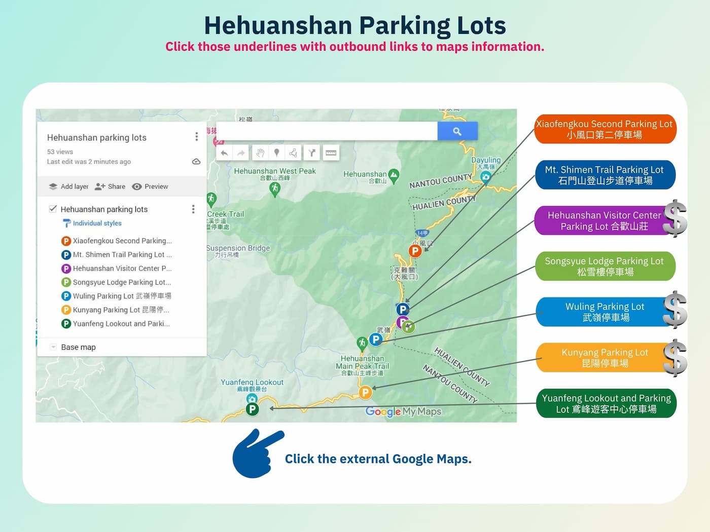Hehuanshan parking lots