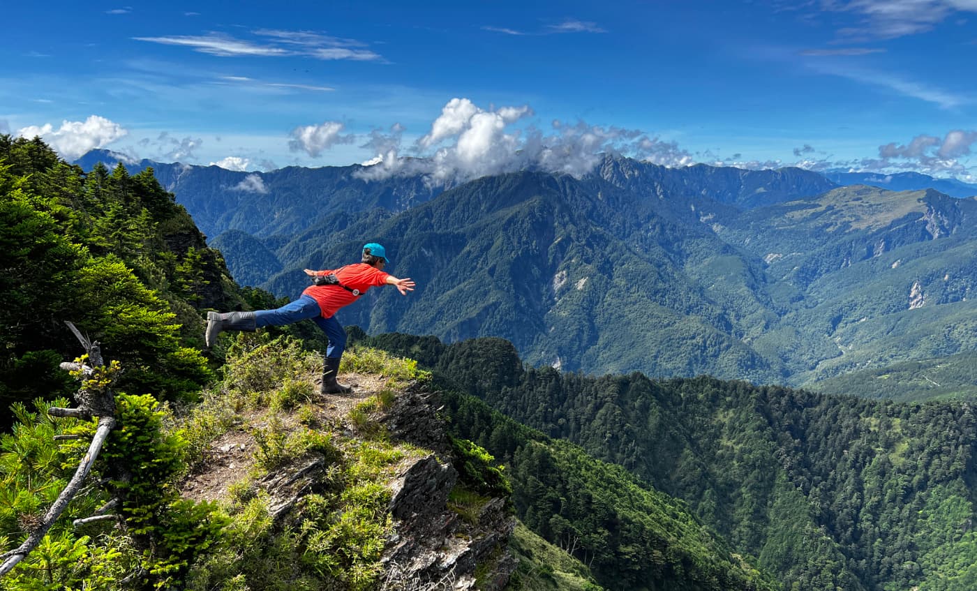 A hiker in a high mountain in Taiwan
